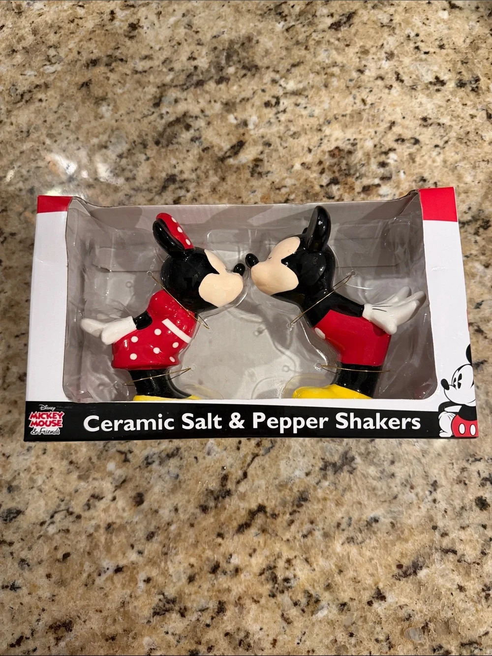 Disney Mickey & Minnie Ceramic Shakers - Red, Black, Yellow, White